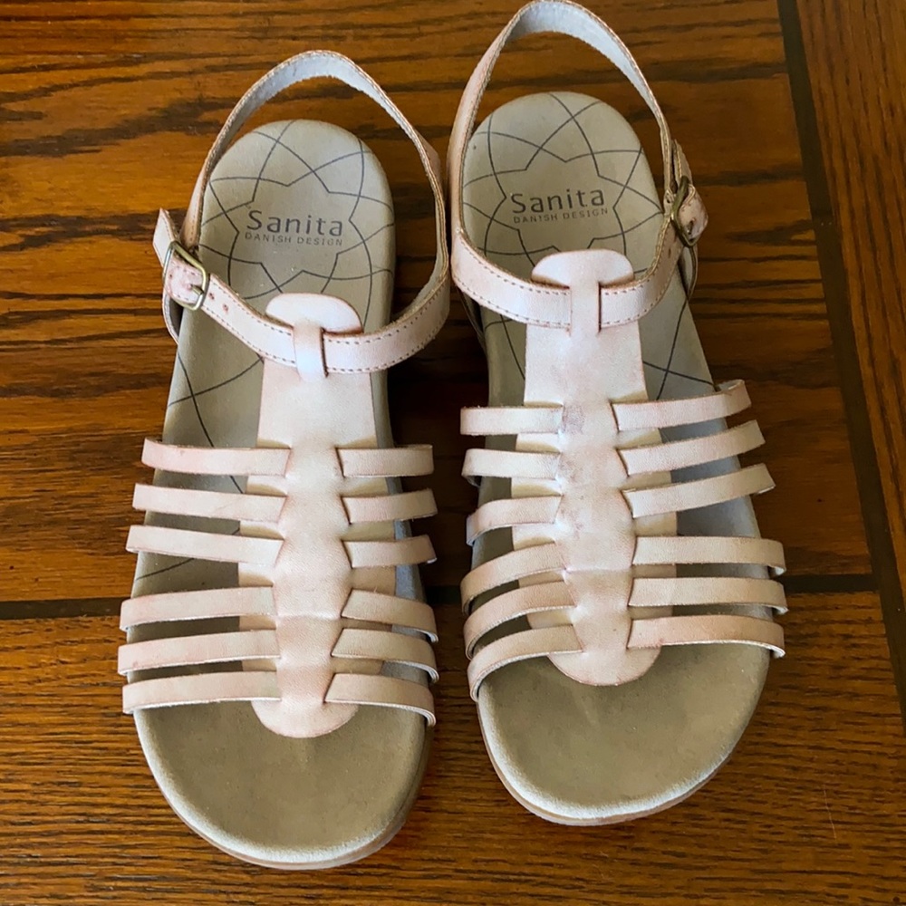 Sanita brand tan-rose sandals